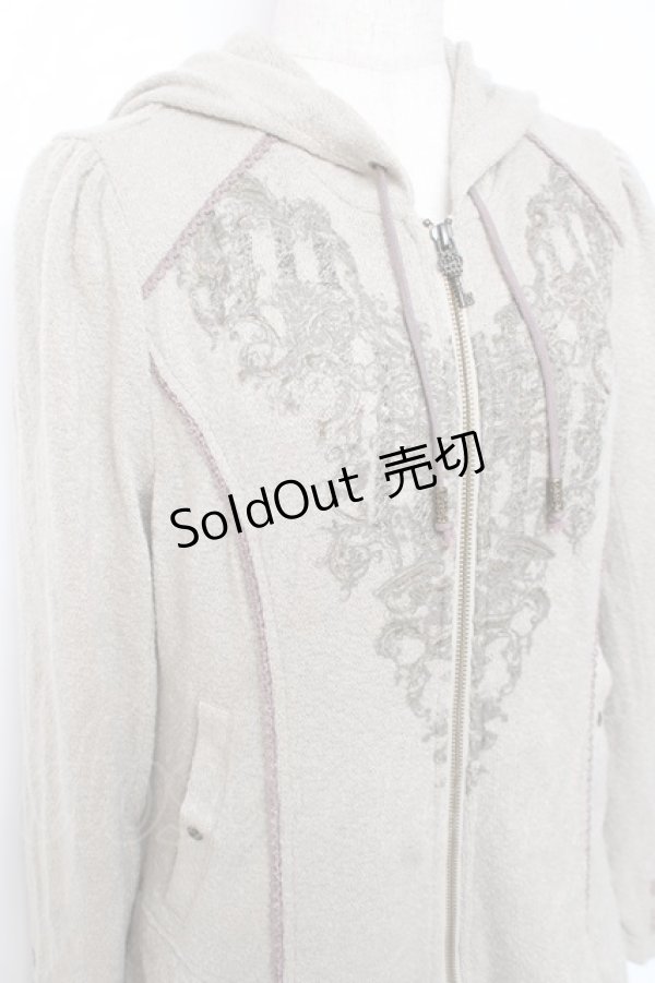 画像3: Rozen Kavalier / プリント入りフードフリルZIPカーディガン  ベージュ Y-25-12-10-051-OO-TO-SZ-ZY (3)