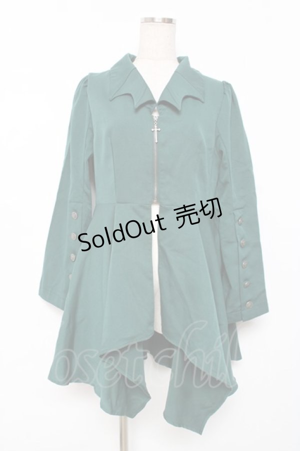 画像1: axes femme POETIQUE / コウモリカラーイレヘムジャケット M グリーン Y-25-12-10-055-AX-JA-SZ-ZY (1)