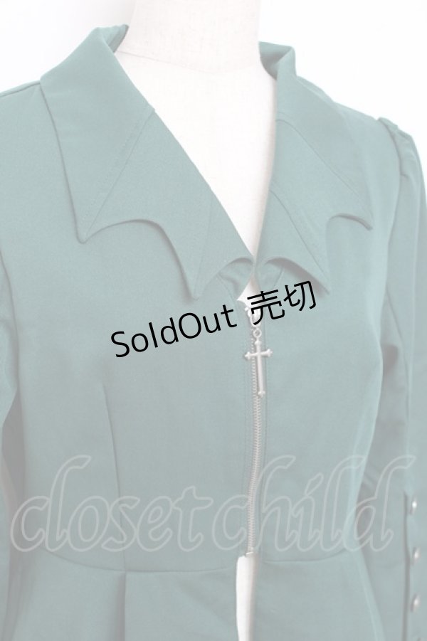 画像3: axes femme POETIQUE / コウモリカラーイレヘムジャケット M グリーン Y-25-12-10-055-AX-JA-SZ-ZY (3)