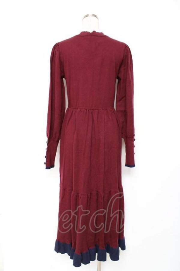 画像2: axes femme / チョーカー風ニットワンピース F ワイン Y-25-12-10-058-AX-OP-SZ-ZY (2)