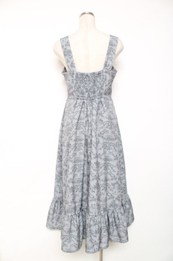 画像2: m petit by misako / NINA'Sトワルドジュイジャンパースカート M ブルーグレー Y-25-12-10-066-LO-OP-SZ-ZY (2)