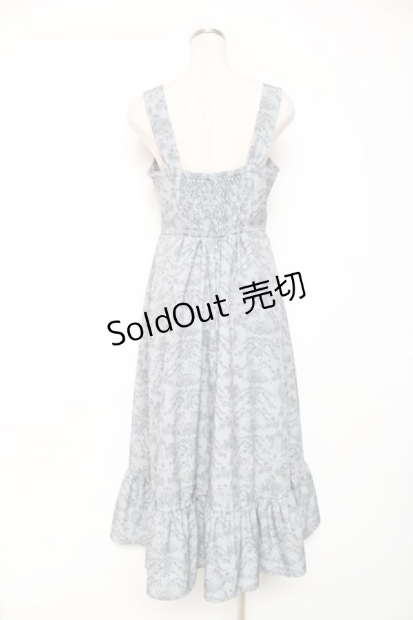 画像2: m petit by misako / NINA'Sトワルドジュイジャンパースカート M ブルーグレー Y-25-12-10-066-LO-OP-SZ-ZS (2)