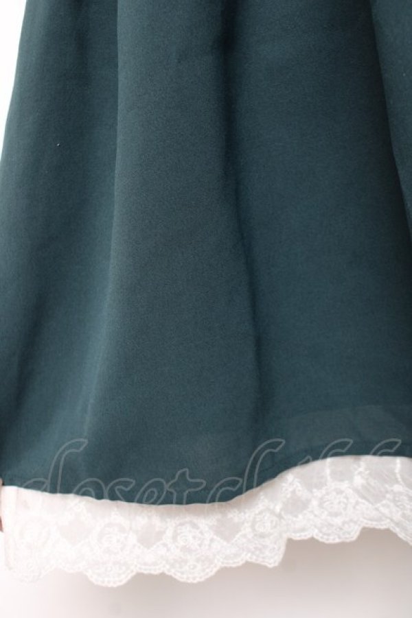 画像4: axes femme POETIQUE / 刺繍襟付きシスターワンピース M グリーン Y-25-12-10-067-AX-OP-SZ-ZY (4)