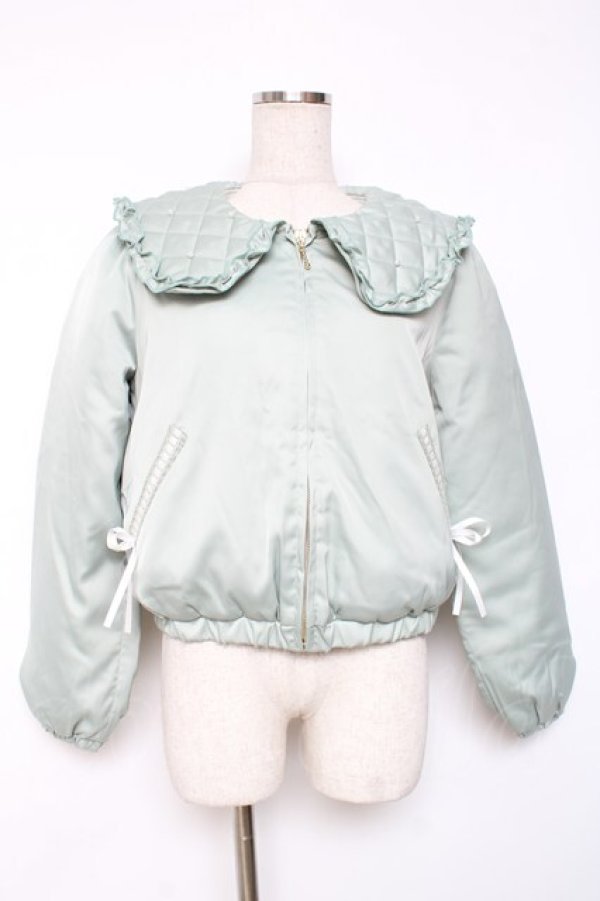 画像1: axes femme POETIQUE / パールキルティングブルゾン M ミント Y-25-12-10-072-AX-JA-SZ-ZY (1)