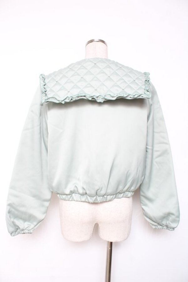 画像2: axes femme POETIQUE / パールキルティングブルゾン M ミント Y-25-12-10-072-AX-JA-SZ-ZY (2)