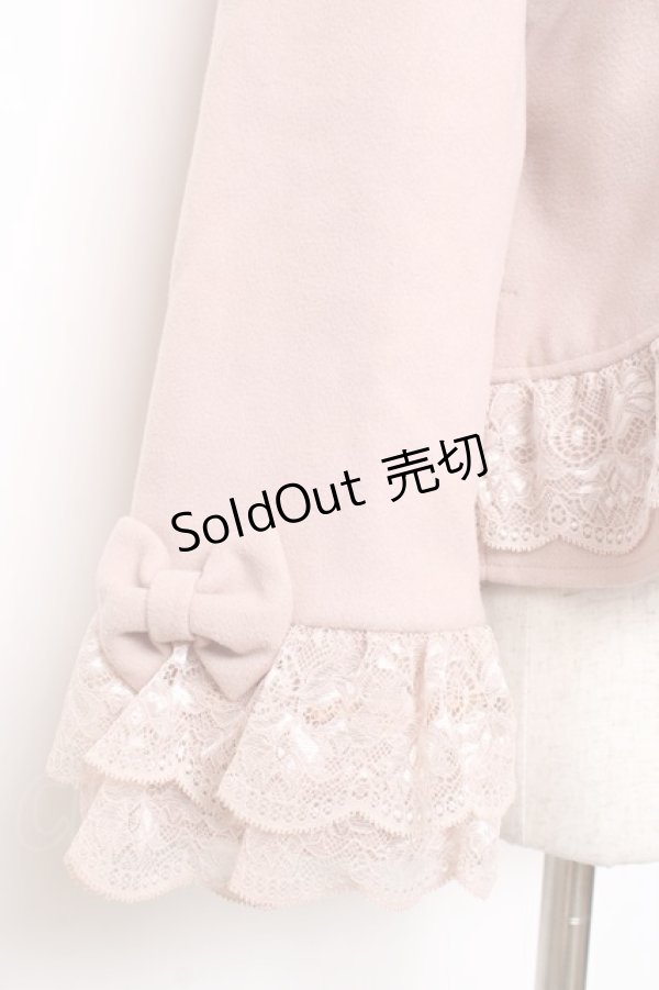 画像4: axes femme / 裾レースショートコート M ピンク Y-25-12-10-073-AX-CO-SZ-ZY (4)