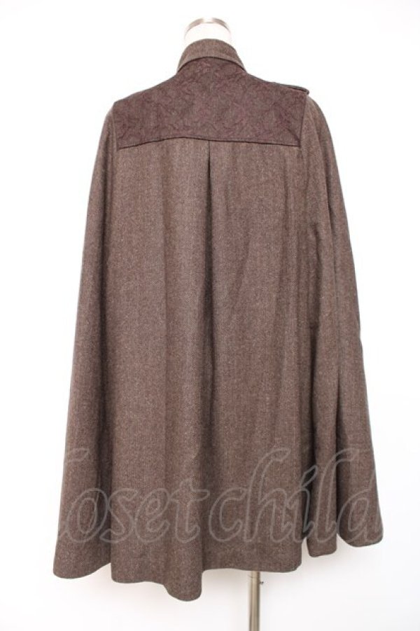 画像2: axes femme / ナポレオンマント風コート M 茶 Y-25-12-10-074-AX-CO-SZ-ZY (2)
