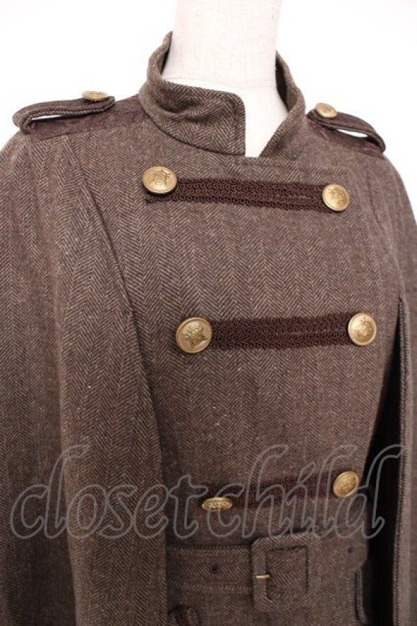 画像3: axes femme / ナポレオンマント風コート M 茶 Y-25-12-10-074-AX-CO-SZ-ZY (3)