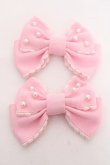 画像1: Angelic Pretty / パールリボンクリップセット  ピンク Y-25-12-10-011-AP-AC-SZ-ZY (1)