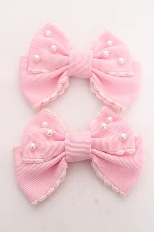 画像1: Angelic Pretty / パールリボンクリップセット  ピンク Y-25-12-10-011-AP-AC-SZ-ZY (1)