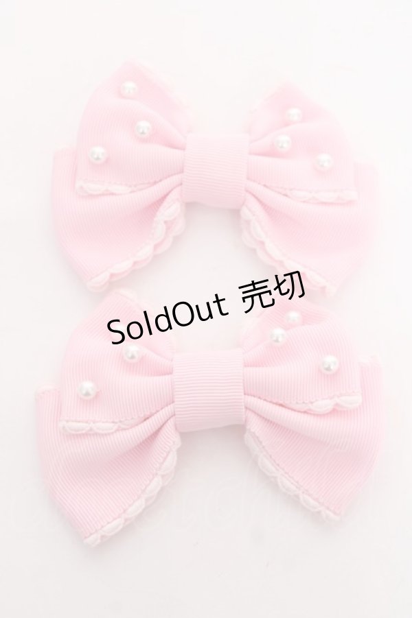 画像1: Angelic Pretty / パールリボンクリップセット  ピンク Y-25-12-10-011-AP-AC-SZ-ZY (1)