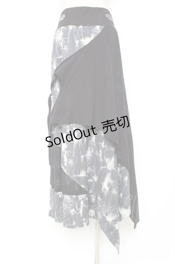 画像3: Ozz Croce / クロス×歯車ptタイダイ変形スカート  黒×グレー Y-25-12-10-079-OO-SK-SZ-ZY (3)