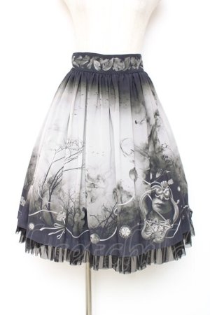 画像: abilletage / ヴィランズ柄シフォンスカート(ミディアム)  黒 Y-25-12-10-080-GO-SK-SZ-ZY