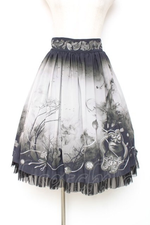 画像1: abilletage / ヴィランズ柄シフォンスカート(ミディアム)  黒 Y-25-12-10-080-GO-SK-SZ-ZY (1)