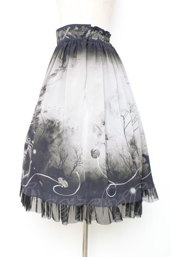 画像2: abilletage / ヴィランズ柄シフォンスカート(ミディアム)  黒 Y-25-12-10-080-GO-SK-SZ-ZY (2)