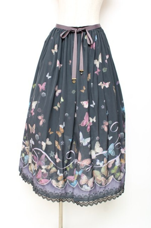 画像1: abilletage / バタフライスカート(ロング)  黒 Y-25-12-10-081-GO-SK-SZ-ZY (1)