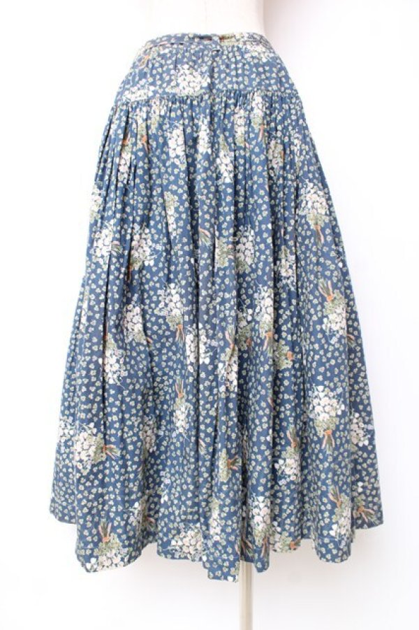 画像2: PINK HOUSE / クローバー&シロツメクサスカート  ブルー Y-25-12-10-082-LO-SK-SZ-ZY (2)