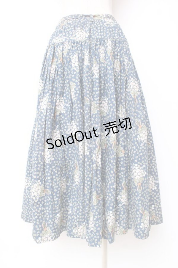 画像2: PINK HOUSE / クローバー&シロツメクサスカート  ブルー Y-25-12-10-082-LO-SK-SZ-ZY (2)