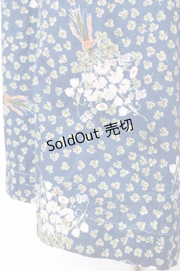 画像4: PINK HOUSE / クローバー&シロツメクサスカート  ブルー Y-25-12-10-082-LO-SK-SZ-ZY (4)