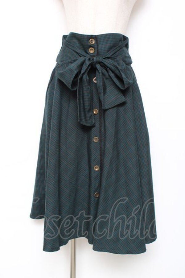 画像1: axes femme / コルセット風ベルトスカート M グリーン Y-25-12-10-088-AX-SK-SZ-ZY (1)