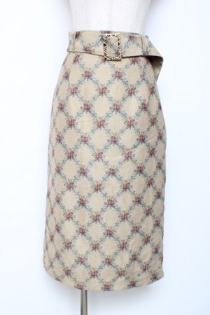 画像: axes femme / フラワープリントスカート M イエロー Y-25-12-10-089-AX-SK-SZ-ZY