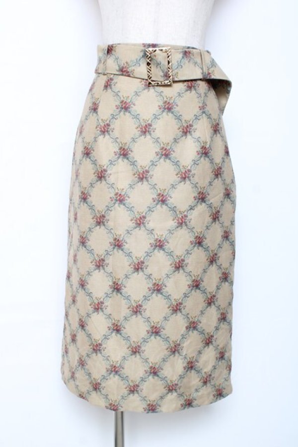 画像1: axes femme / フラワープリントスカート M イエロー Y-25-12-10-089-AX-SK-SZ-ZS (1)