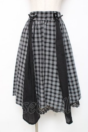 画像: axes femme / パターン切替チェックスカート M 黒 Y-25-12-10-090-AX-SK-SZ-ZY