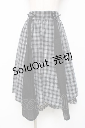 画像: axes femme / パターン切替チェックスカート M 黒 Y-25-12-10-090-AX-SK-SZ-ZI