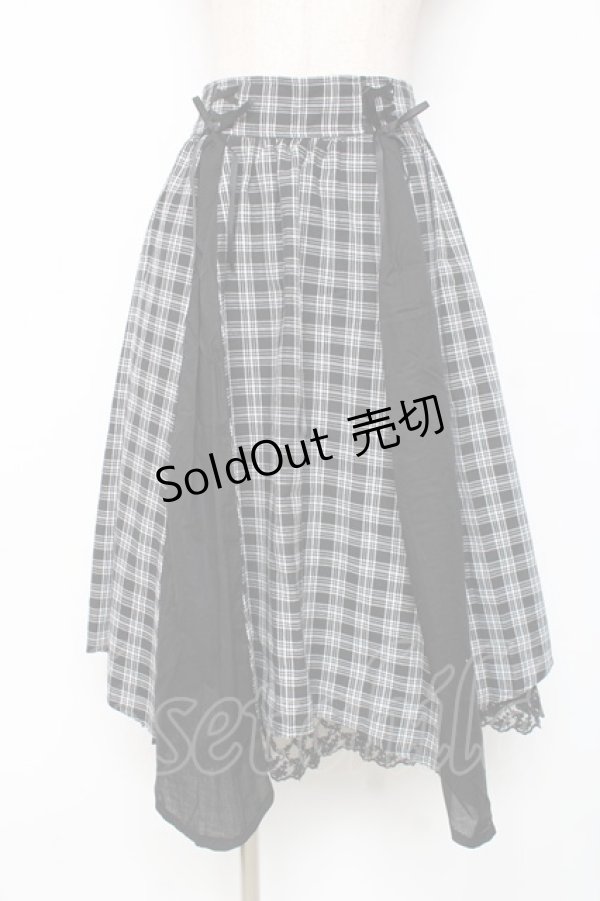 画像1: axes femme / パターン切替チェックスカート M 黒 Y-25-12-10-090-AX-SK-SZ-ZI (1)