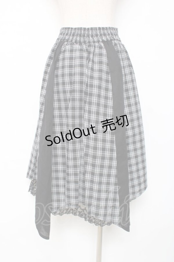 画像2: axes femme / パターン切替チェックスカート M 黒 Y-25-12-10-090-AX-SK-SZ-ZI (2)