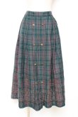画像1: axes femme / フロッキーチェックスカート M グリーン Y-25-12-10-091-AX-SK-SZ-ZI (1)