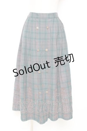 画像: axes femme / フロッキーチェックスカート M グリーン Y-25-12-10-091-AX-SK-SZ-ZI