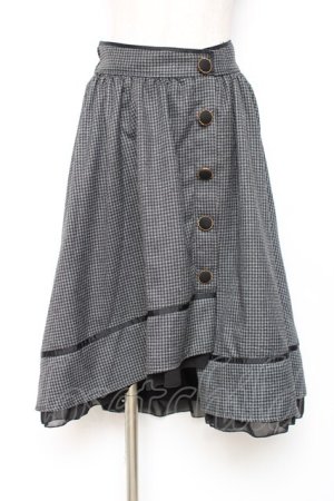 画像: axes femme POETIQUE / 千鳥格子ボタンスカート M 黒 Y-25-12-10-092-AX-SK-SZ-ZY