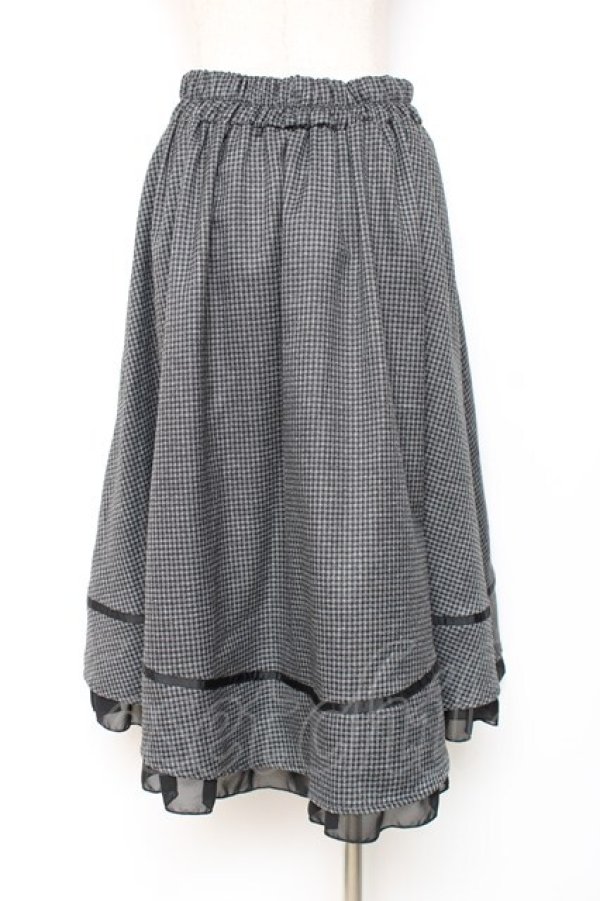 画像2: axes femme POETIQUE / 千鳥格子ボタンスカート M 黒 Y-25-12-10-092-AX-SK-SZ-ZY (2)