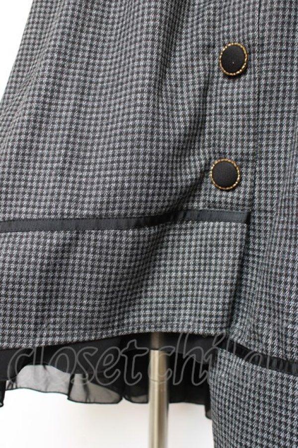 画像3: axes femme POETIQUE / 千鳥格子ボタンスカート M 黒 Y-25-12-10-092-AX-SK-SZ-ZY (3)