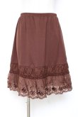 画像1: axes femme / バラ刺繍ペチスカート M 茶 Y-25-12-10-095-AX-SK-SZ-ZY (1)