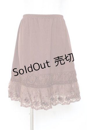 画像: axes femme / バラ刺繍ペチスカート M 茶 Y-25-12-10-095-AX-SK-SZ-ZY