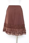 画像2: axes femme / バラ刺繍ペチスカート M 茶 Y-25-12-10-095-AX-SK-SZ-ZY (2)