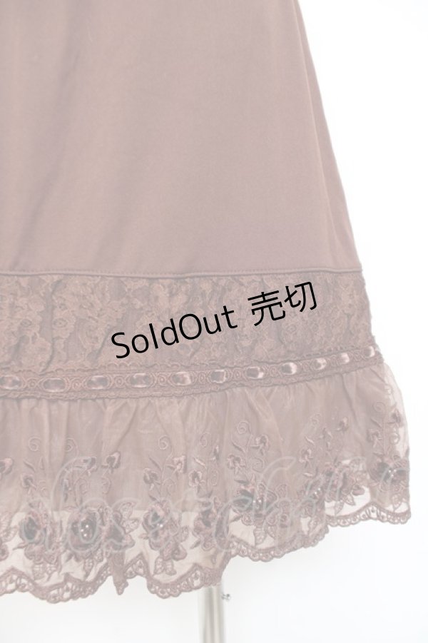 画像3: axes femme / バラ刺繍ペチスカート M 茶 Y-25-12-10-095-AX-SK-SZ-ZY (3)