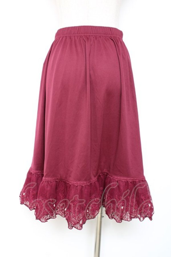 画像2: axes femme / レース重ねペチスカート M ワイン Y-25-12-10-096-AX-SK-SZ-ZY (2)