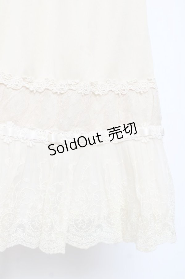 画像3: axes femme / 裾刺繍レースペチスカート M 生成り Y-25-12-10-097-AX-SK-SZ-ZY (3)