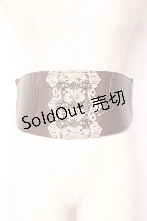 画像: axes femme / バラ金具使いゴムベルト  Dブラウン Y-25-12-10-015-AX-ZA-SZ-ZY