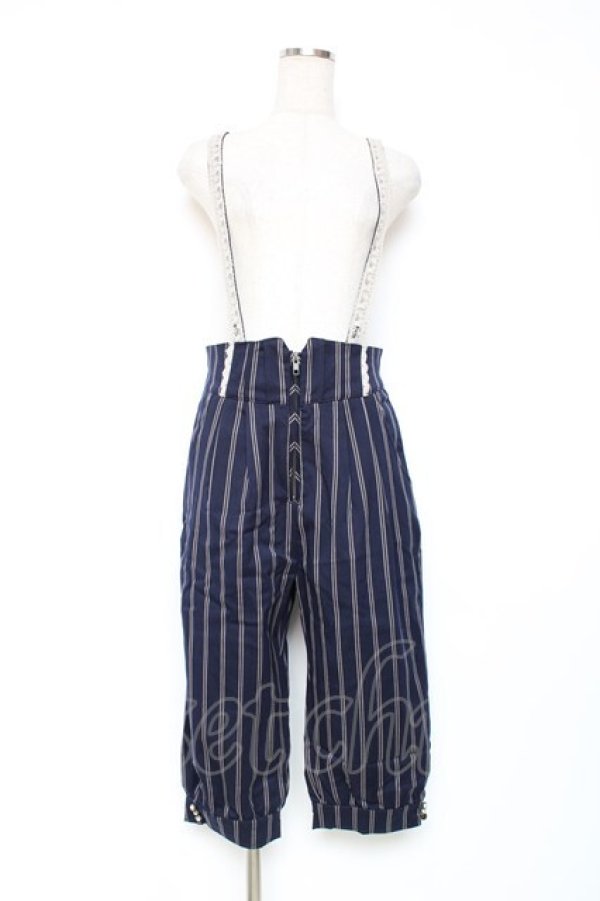 画像1: axes femme POETIQUE / サス付きハーフパンツ M 紺 Y-25-12-10-099-AX-PA-SZ-ZY (1)