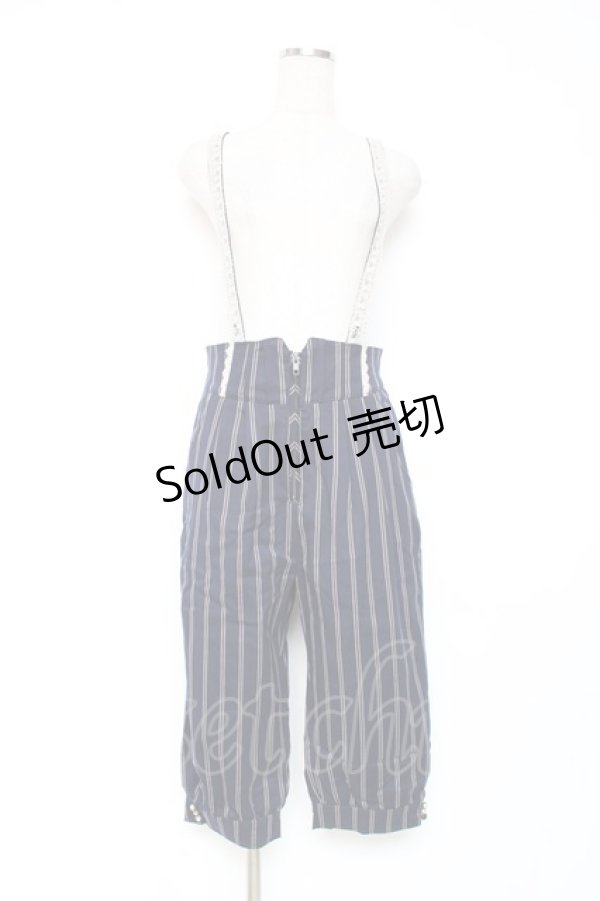 画像1: axes femme POETIQUE / サス付きハーフパンツ M 紺 Y-25-12-10-099-AX-PA-SZ-ZY (1)