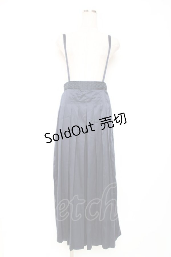 画像1: axes femme POETIQUE / サス付きサテンプリーツパンツ M 紺 Y-25-12-10-100-AX-PA-SZ-ZY (1)