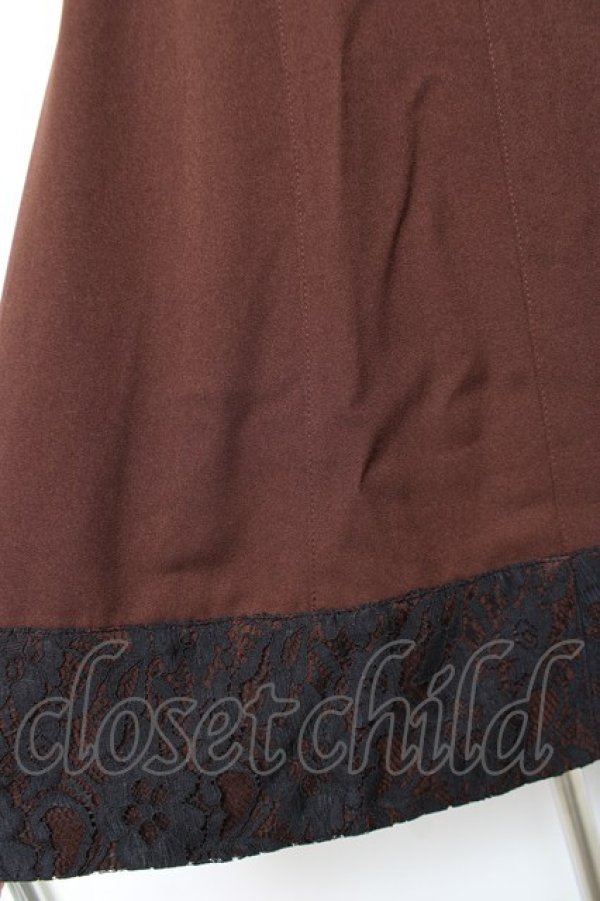 画像4: axes femme / サス付き裾レースイレヘムスカート M Dブラウン Y-25-12-10-101-AX-SK-SZ-ZY (4)