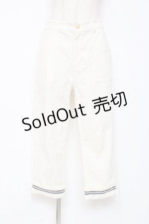 画像: axes femme / レースアップクロップドパンツ L 白 Y-25-12-10-102-AX-PA-SZ-ZI