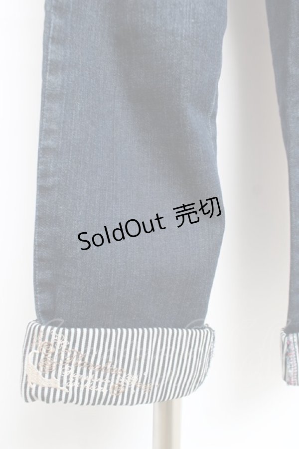 画像4: axes femme / 裾ストライプデニムパンツ L インディゴ Y-25-12-10-105-AX-PA-SZ-ZI (4)