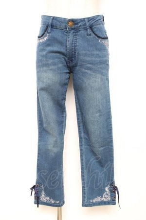 画像: axes femme / ちょうちょ刺繍デニムパギンス M インディゴ Y-25-12-10-106-AX-PA-SZ-ZY