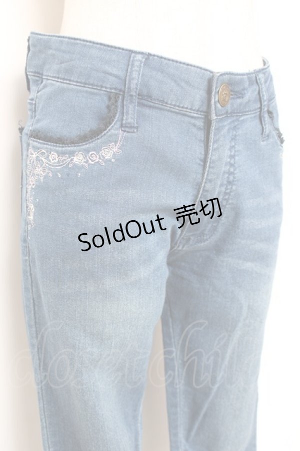 画像3: axes femme / ちょうちょ刺繍デニムパギンス M インディゴ Y-25-12-10-106-AX-PA-SZ-ZY (3)